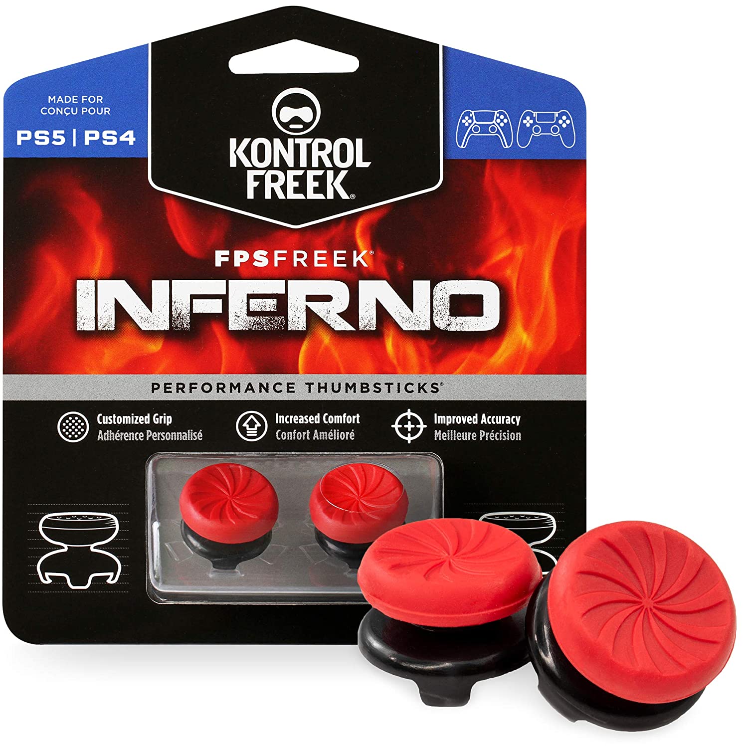 New World KontrolFreek FPS Freek Inferno Thumb Grips for PS4 Playstation 4 controller [video game]