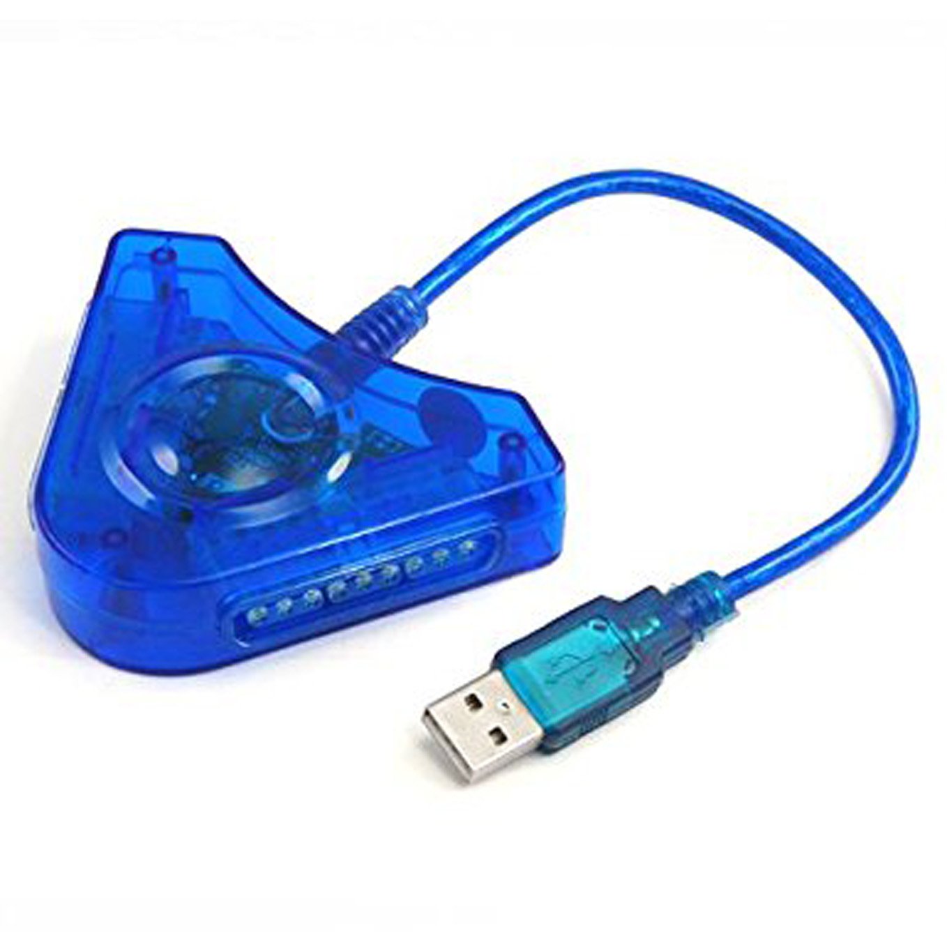 New World Dual PS2 to PC PS3 USB Game Controller Converter Adapter Blue