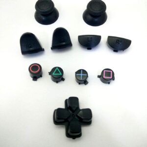 Black Full Sets Replacement Parts Buttons R2 L2 with Analog Cap For PlayStation 4 PS4 Controller [video game]