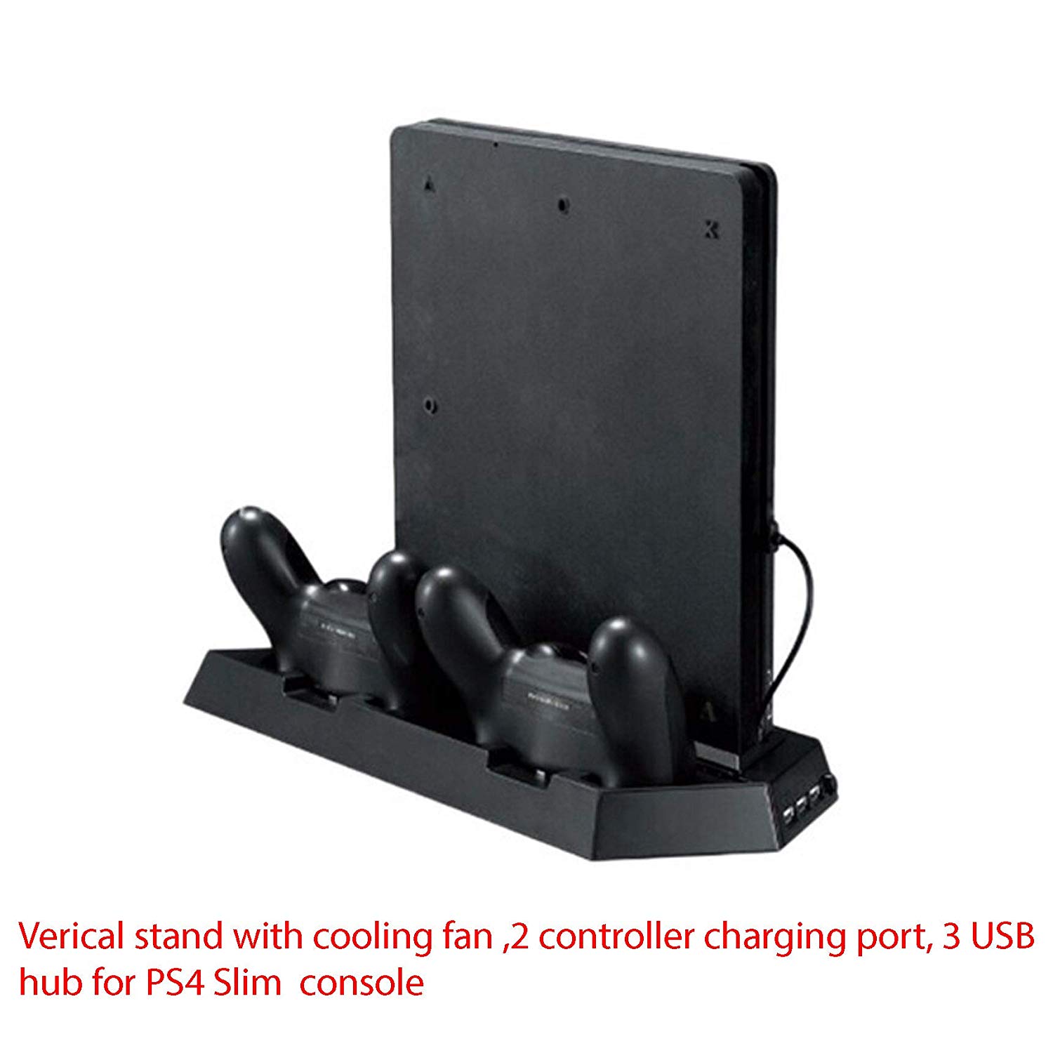 New World Vertical Stand with Cooling fan with Dual Charger Charging Dock with usb hub For PS4 Slim Sony Playstation 4