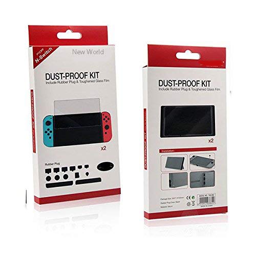 New World Dust-Proof Kit and Tempered Glass Screen Protector for Nintendo Switch Console