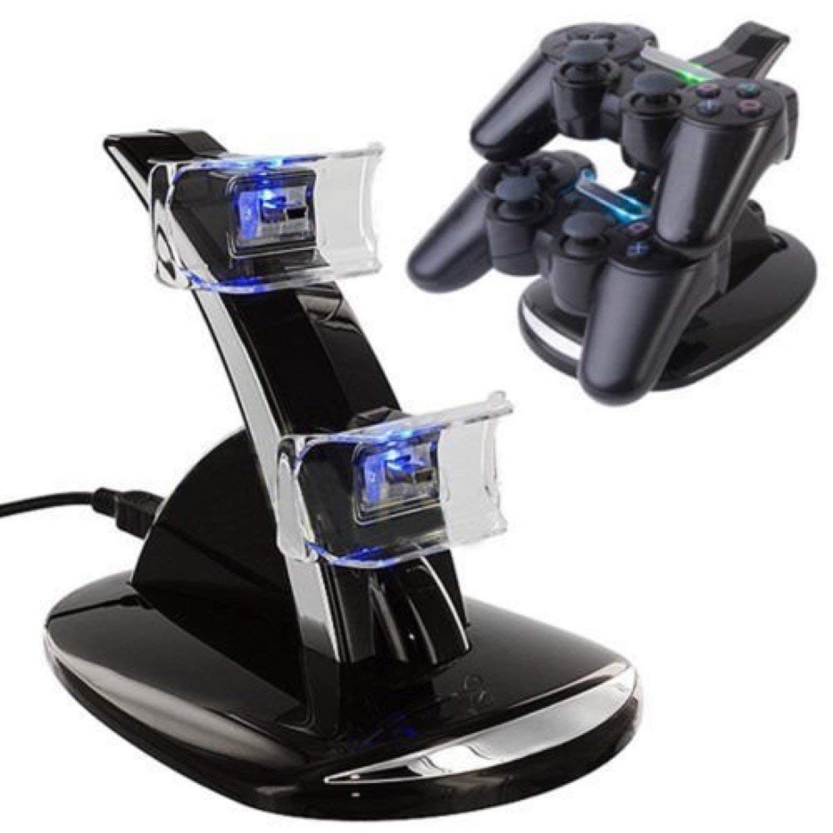 LED Charger Dock Station Dual USB Fast Charging Stand for PS4 Controller [video game]