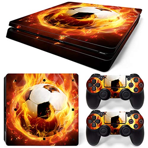 New World Football Fire logo theme Design skin sticker for PS4 Slim Console and Controller [video game]