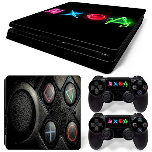 New World Sony Button Logo Theme Design skin sticker for PS4 Slim Console and Controller [video game]