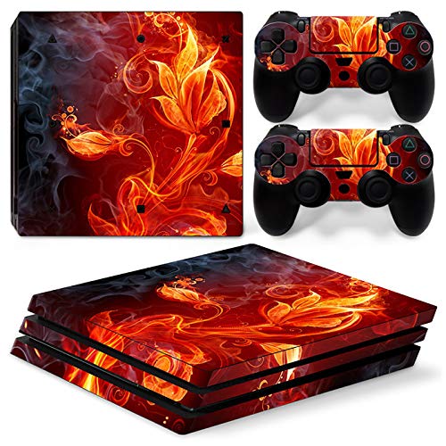 New World FLOWER FIRE Theme Design skin sticker for PS4 PRO Console and Controller [video game]