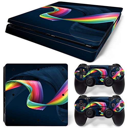 New World RAINBOW COLOR with black Theme Design skin sticker for PS4 Slim Console and Controller [video game]