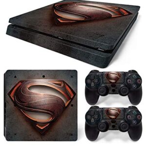 New World SUPERMAN Logo Theme Design skin sticker for PS4 Slim Console and Controller [video game]