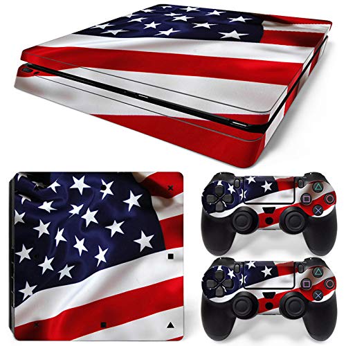 New World American flag Theme Design skin sticker for PS4 Slim Console and Controller