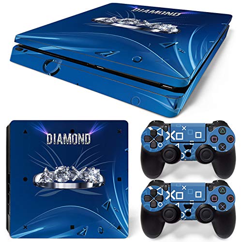 New World DIAMOND SONY LOGO BUTTON Theme Design skin sticker for PS4 Slim Console and Controller [video game]