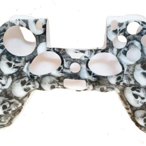 New World Skull Design PS4 Controller High Quality Protective Silicone Cover Case Sleeve Anti Slip Cover White