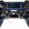 PS4 Controller Wireless Gamepad Joystick for PS4 Playstation 4/Pro/Slim/PC and Laptop with Motion Motors and Audio Function, Mini LED Indicator, USB Cable and Anti-Slip – Blue