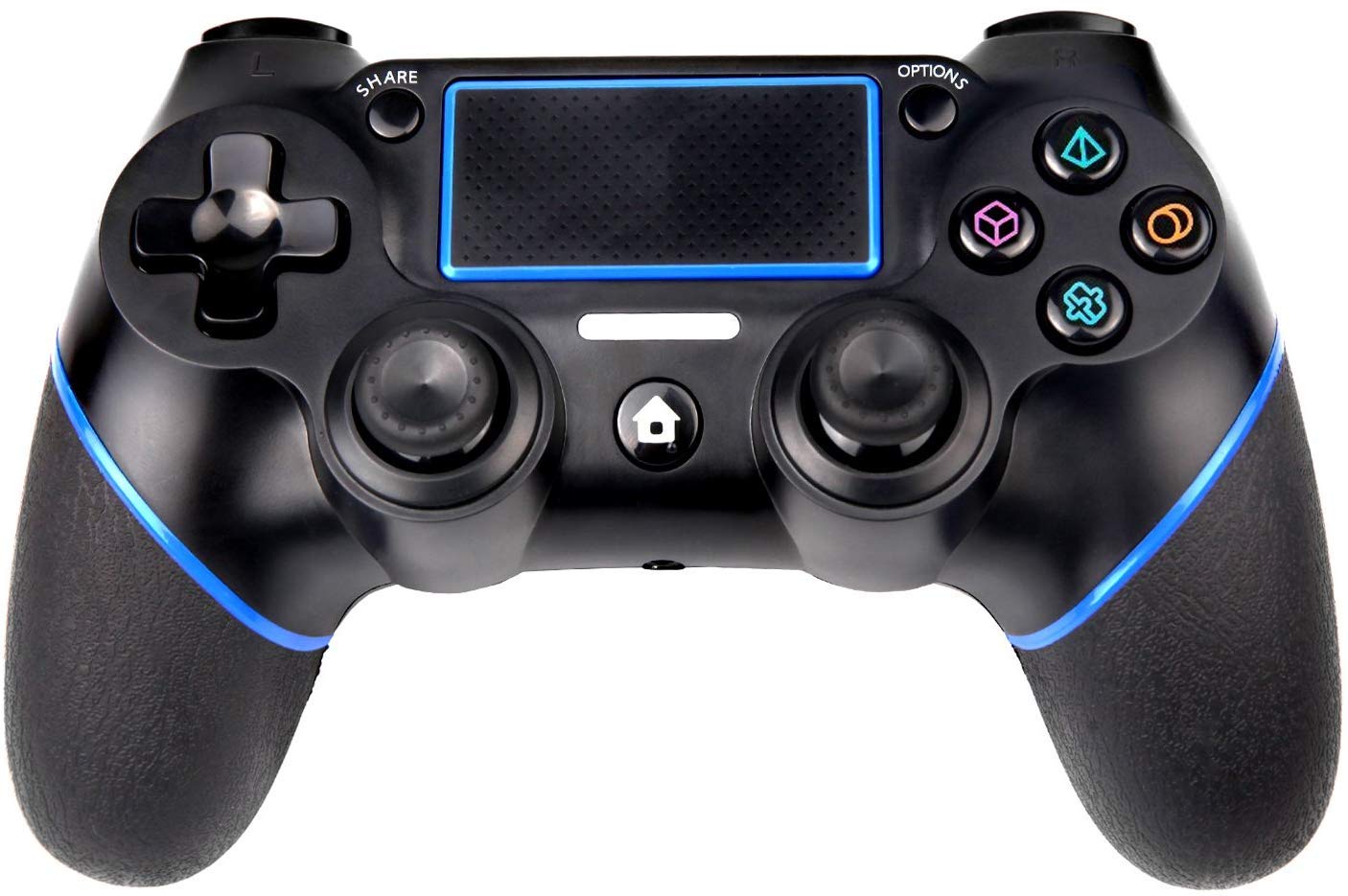 Upgrade Rechargeable Gamepad Remote for Playstation 4/Slim/Pro Console/PC Game with Dual Shock Blue BRHE PS-4 Wireless Controller Touch Pad and USB Cable Thumb Grip Cap 
