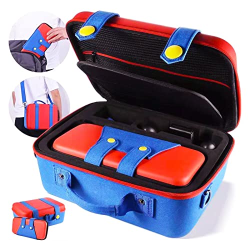 Travel Case for Nintendo Switch ,Travel Carrying Case Storage Bag Protective Hard Shell Deluxe Storage Case for Nintendo Switch and Switch OLED For Controller & Accessories with Shoulder Strap ( set of 2 Bag ) Ma-rio Theme