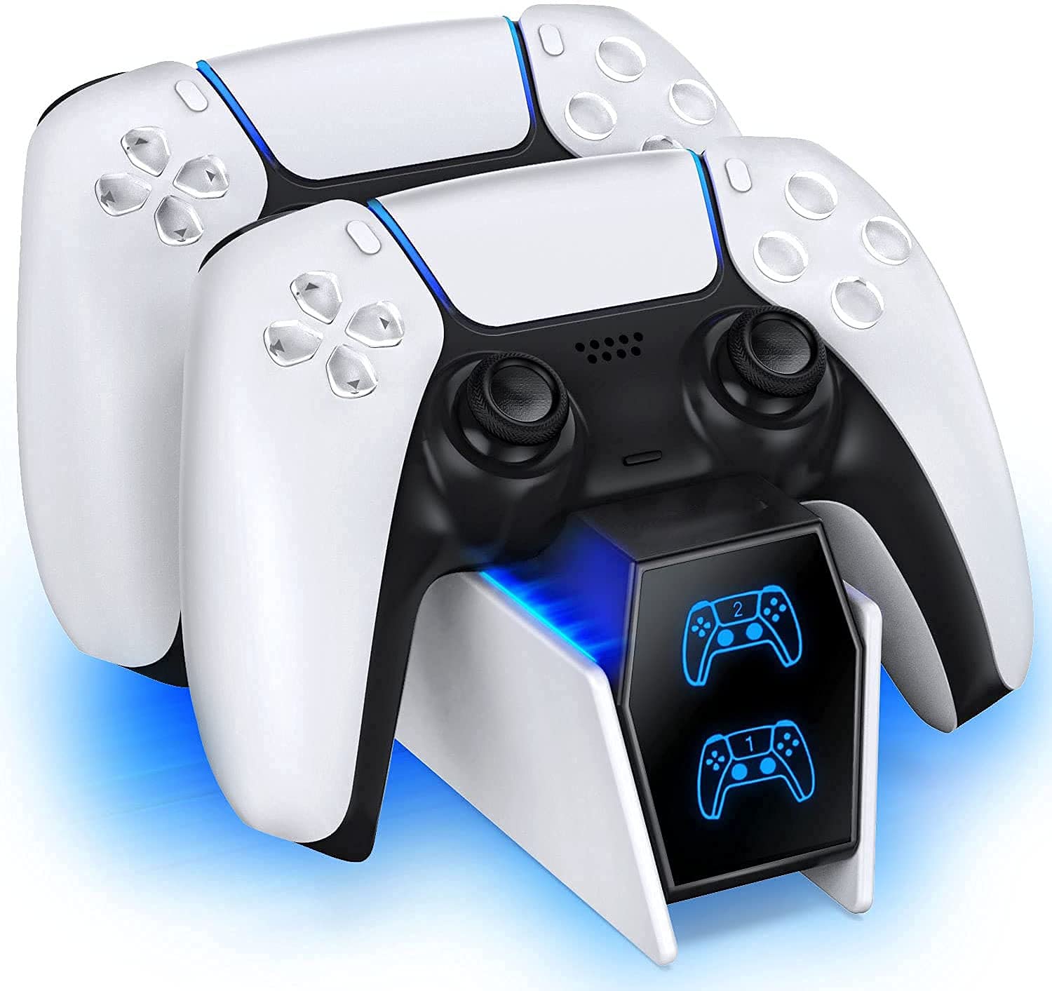 61A8FaPRJSS._SL1500_ Latest Upgraded Charger for PS5 Controller, For PS5 Controller Charging Station Charging Dock Controller charger Fast Charger with LED Charging Indicator for PS5 DualSense Controller White - Image 1