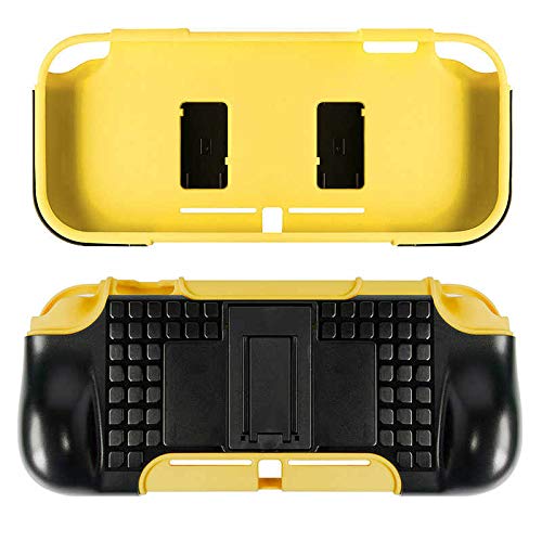 Nintend Switch Lite 2 in 1 TPU Case Protection Case Cover Protective Case Hand grip handle Stand Holder For Nintendo Switch Lite-Yellow