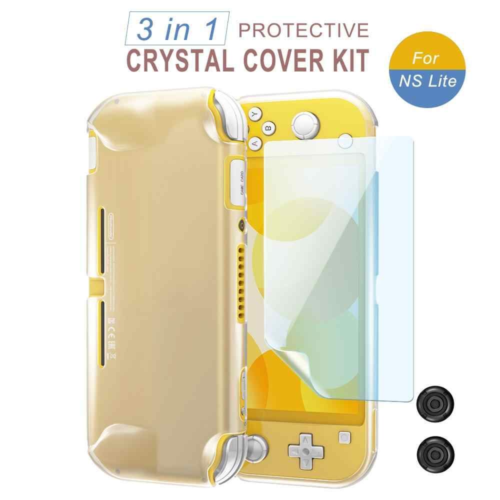 3 In 1 OIVO Clear TPU Cover Case Protective Cover Case, Screen Guard Screen Protector with Thumb Grips for Nintendo Switch Lite Console