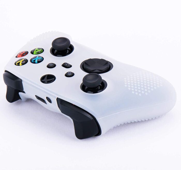 Silicone Cover Skin Case Protective Cover for Xbox Series X/S Controller - White With Anti-Slip Surface - 2 Thumb grips free - Image 3