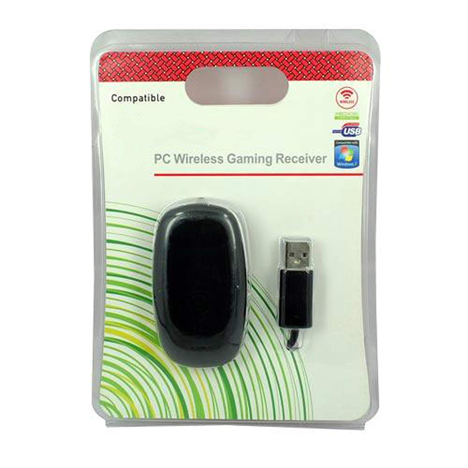 Windows PC Wireless USB Receiver Gaming Adapter For Xbox 360 Controller Black