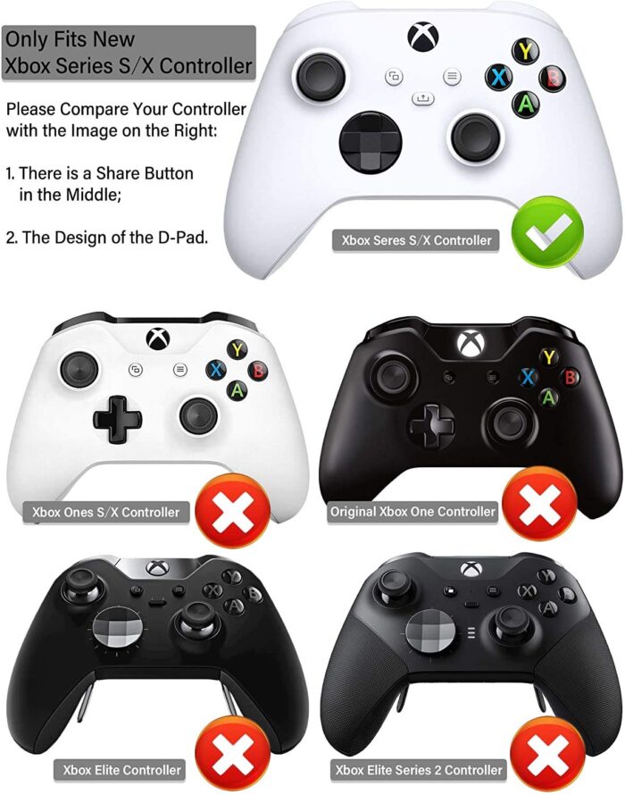 Silicone Cover Skin Case Protective Cover for Xbox Series X/S Controller - White With Anti-Slip Surface - 2 Thumb grips free - Image 2