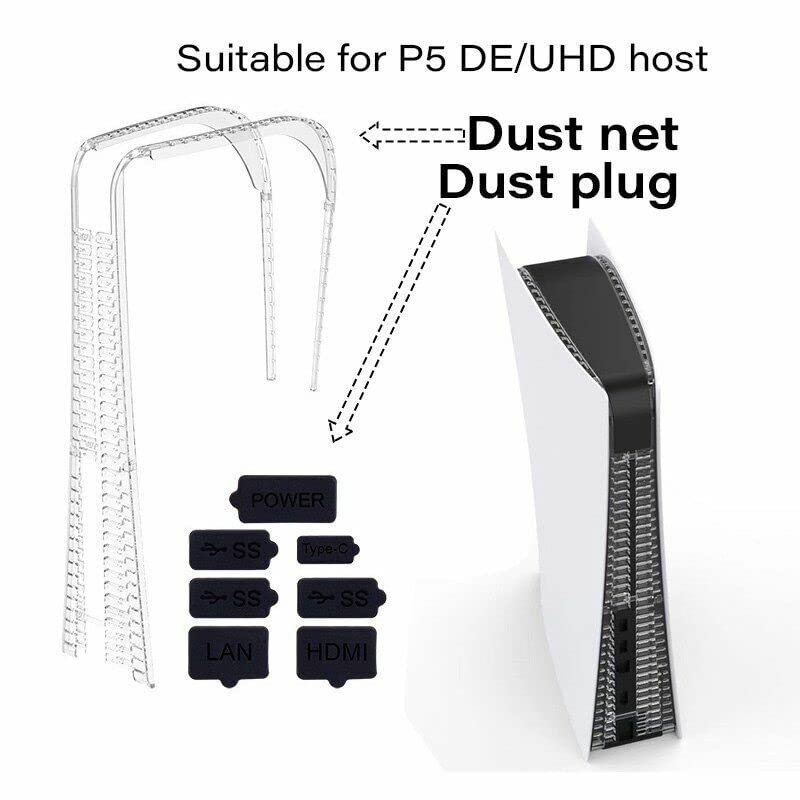 New World Dust Proof kit for PS5,Dust Protector for PS5, Silicone Soft Rubber Dust Proof Plug kit for PS5