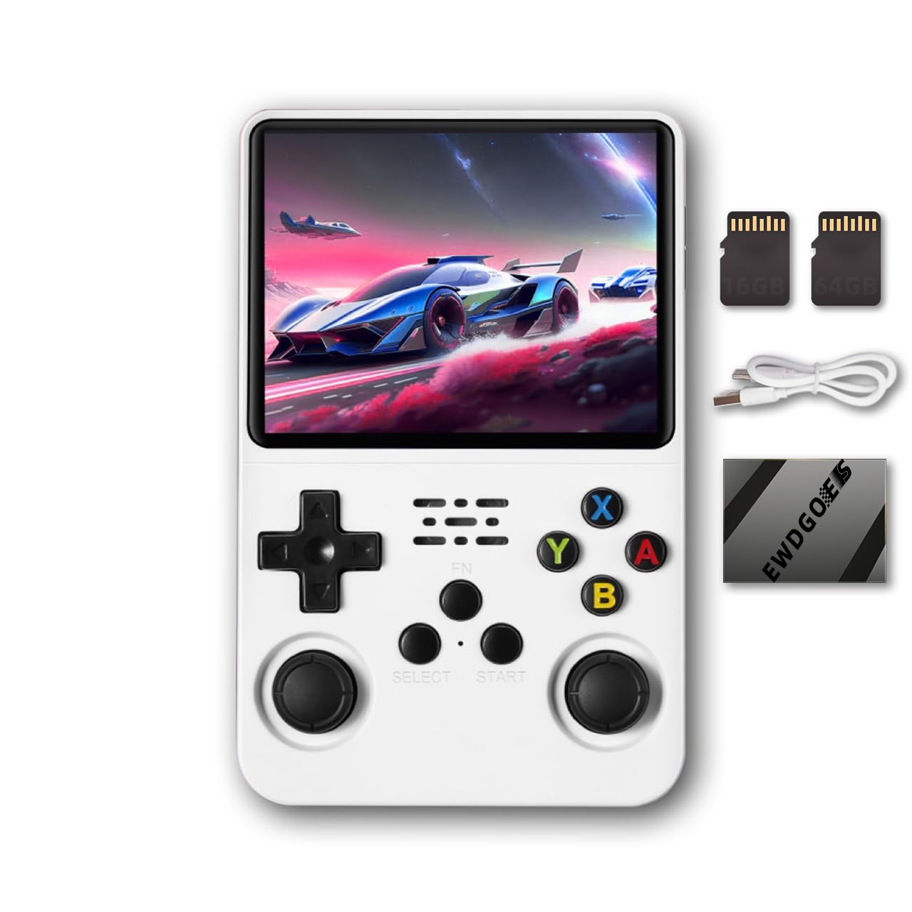 EWDGOES R36S Handheld Game Console 3.5 inch Preinstalled Emulator System White