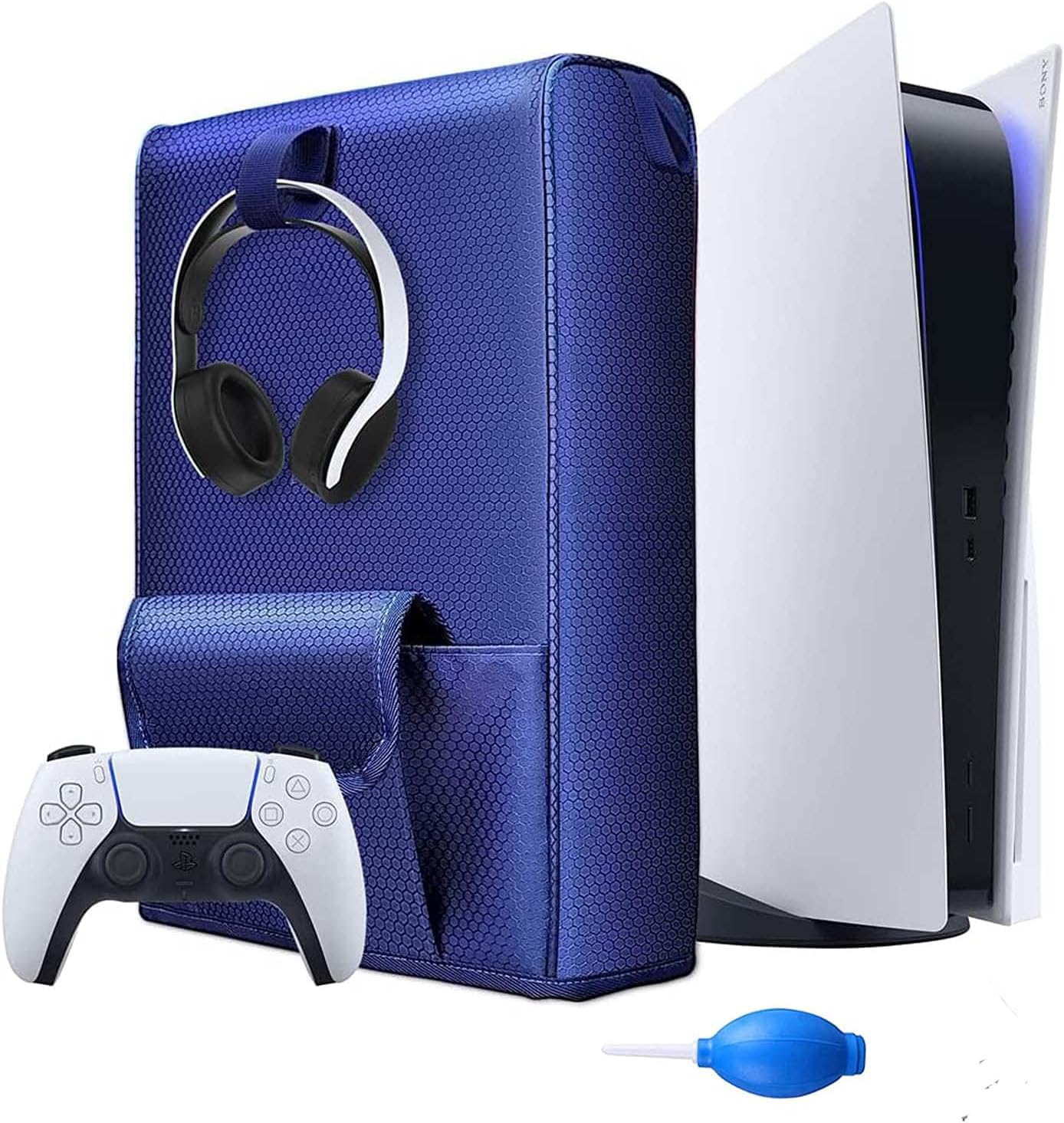 New World Dust Cover For PS5 , Soft Neat Lining Dust Guard for PS5 Console, Anti Scratch Waterproof Cover Sleeve for Playstation 5 Console Digital Edition & Disc Edition -Blue