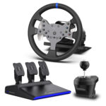 PXN V99 Force Feedback Gaming Steering Wheel Xbox PC,270/900 Degree Racing Wheel with 3-Pedals and Shifter Bundle for PS5 ,PS4, Xbox One, Xbox Series X/S, PC
