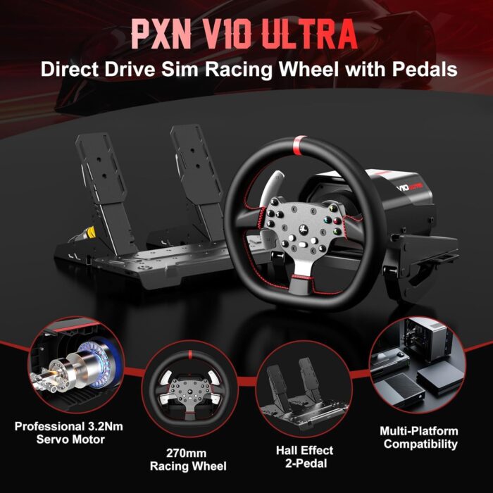 PXN V10 Ultra Direct Drive Racing Wheel, 3.2Nm Force Feedback ,1 year warranty Free shipping - Image 4